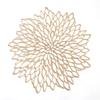 Descanso de Mesa Vazado em PVC Formato de Flor Bronzeado Tapete de Isolamento Térmico para Mesa de Trabalho Tapete Decorativo para Mesa de Casamento Tapete de Mesa Antiescaldante