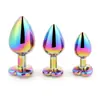 Juguetes para parejas, envío directo, tapones anales, aleación de acero inoxidable, tapones anales coloridos, grandes, medianos, pequeños, amor