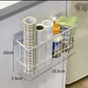 Estante de Almacenamiento Magnético para Refrigerador Almacenamiento Lateral Montado en Pared sin Perforaciones Bolsas de Film Transparente Toallas de Papel Condimentos Almacenamiento Multifuncional