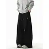 Pantalones de pierna ancha para mujer talla grande 150 kg, pantalones deportivos casuales holgados finos de primavera y otoño, pantalones de chándal rectos de alta calle americana