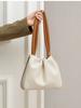 Bolsa Plissada para Mulheres Primavera 2026, Nova Moda de Nicho Color-Blocking Ombro Único Transversal Bolsa Nuvem Bolsa Saco para Mulheres