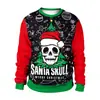Novidades de Natal e Halloween europeias e americanas transfronteiriças, moletons casuais modernos com gola redonda para homens e mulheres com impressão digital 3D