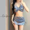 Traje de baño de dos piezas estilo nuevo 2026, Puro y Atractivo, Bikini Adelgazante y Sexy con un Toque de Alta Gama, Color Plateado, Adecuado para Aguas Termales y Vacaciones