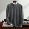Baicai Veludo Nova Coleção Outono/Inverno: Suéter Premium de Cashmere para Homens, Gola Redonda, Casual, Moderno, Camada Base Tricotada, Suéter Versátil