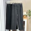 Outono e Inverno Novo Calças Simples Plus-Size 100kg Forradas com Lã Grossas de Perna Reta Calças Longas Casuais de Perna Larga para Mulheres 8796
