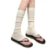 Polainas adelgazantes estilo ballet, calcetines apilados de tubo medio, calcetines finos de verano para chica dulce sin pies, chanclas versátiles de color liso para mujer