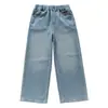 Ropa para Niños Jeans para Niñas, Pantalones Rectos para Niños Talla Mediana y Grande, Nuevos Pantalones Casuales de Pierna Ancha Estilo Coreano para Primavera y Otoño 2026