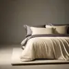 Juego de Ropa de Cama de Satén de Algodón de Fibra Larga de Dos Hilos 100S de Lujo para Hotel, Juego de Cuatro Piezas, Sábana de Cama 100% Algodón, Funda de Edredón, Artículos para el Hogar