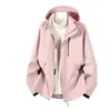 Nova jaqueta corta-vento unissex para outono e inverno, com forro interno espesso e quente, parka três em um, suporta impressão personalizada