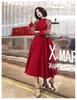 Vestido Negro Elegante de Hilo con Puntadas Francesas Estilo Hepburn, de Cuello Colgante y Manga de Hilo, Vestido de Alta Gama Otoño e Invierno para Hombre Pequeño