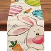 Amazon Venta Caliente Transfronteriza Camino de Mesa de Lino Huevo de Pascua Conejo Rosa Zanahoria Combinación de Colores Venta Directa de Fábrica
