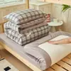 Conjunto de cama puro algodão de três peças para estudantes universitários, lençol de cama 100% algodão, capa de edredom, protetor de colchão, roupa de cama de solteiro para dormitório