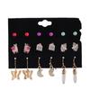 Pendientes de estilo coreano con forma de pastel de animales, cuentas de colores, resina, bonitos y dulces, para mujer