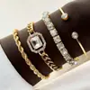 Joias Transfronteiriças Europeias e Americanas Pulseira Torcida Personalizada Retrô Pedra Sintética Punk Exagerado de Alta Qualidade Pulseira Atacado