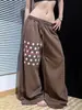 Exclusivo para ventas transfronterizas: Pantalones deportivos unisex de estilo americano con estampado de estrellas y letras, pantalones retro holgados de pierna ancha para bailar