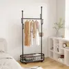 Perchero de Pie Móvil Estilo Ins de Alta Apariencia, Perchero para Ropa de Dormitorio en Casa, Estante de Almacenamiento Multifuncional, Lujo Simple y Accesible