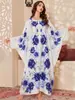 Bata de Casa Satinada de Manga Larga Estilo Exótico Talla Única Cuello Redondo Vestido Largo Estampado para Mujer Holgado