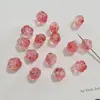 12mm Transparente Dos Tonos Pintura al Óleo Rosa Camelia Con Cuentas Cadena para Teléfono Móvil Pulsera Accesorios para Joyería DIY Venta al por Mayor