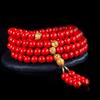 Pulsera de Cinabrio de Arena Roja Pulsera de 108 Cuentas Pulsera Roja Año de Nacimiento Cuentas de Lámina de Oro Joyería para Parejas para Mujer Hombre