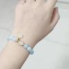 Ins versão coreana do bracelete de cristal tesouro azul do mar anel único feminino estrelas de cristal amarelo franja pulseira joias atacado