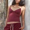 Top de tirantes sin mangas, corte cropped, ajustado, de color liso, estilo americano, con escote en V y espalda descubierta, Top casual retro versátil de moda para verano para mujer