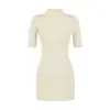 Vestido Corto de Manga Corta Sexy Estilo Americano Chica Picante, Elástico Ajustado Ceñido a la Cintura Bodycon Mini de Corte A