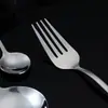 Acero Inoxidable 304 Cuchara Tenedor Cuchillo para Steak Cuchara Redonda Cuchara de Postre Hotel Vajilla Occidental Venta al por Mayor Estilo Chino