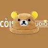 Gorro de Peluche Rilakkuma Cálido y Lindo de Dibujos Animados para Niñas Dulce y Versátil Revela Rostro Pequeño Oso Marrón Gorro de Pescador Personalizado