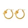 Pendientes anudados retro transfronterizos europeos y americanos Pendientes de metal de moda de diseño de alta gama de lujo ligero para mujer Pendientes elegantes