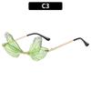 Gafas de Sol Divertidas sin Montura Transfronterizas Europeas y Americanas Libélula Diamante Danza Estilo Callejero Gafas de Sol Tendencia TikTok