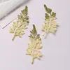 Navidad purpurina dorada baya y hoja de ciprés combinación decoraciones navideñas accesorios para caja de regalo de Navidad hojas planas artificiales