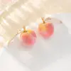 Brincos de Pêssego Exagerados, Joia de Orelha Boêmia, Design de Nicho, Tarraxas de Orelha Rosa Pêssego, Exquisite