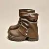 Botas Retro Meilade Otoño 2026 Nuevas Botas de Tacón Alto Apilado Versátiles Botas Chunky Estilo Martin Botines Western para Mujer