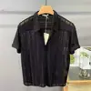 Camisa de manga corta calada para hombre, estilo fino de verano, moderna y elegante, lujo ligero francés, camisa hawaiana fluida, camisa de hombre