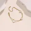 Pulsera con Colgante Geométrico de Corazón Irregular de Nuevo Estilo, Oro de 18 Quilates, No se Desvanece, Moderna, Versátil, Joyería de Alta Gama