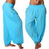 2021 Desejo Transfronteiriço AliExpress Europa e América Calça Larga Lisa de Cor Sólida Calças Casuais Femininas Calças Harlan