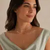 Colar de strass de moda de joias transfronteiriças europeias e americanas, colar com pingente de cruz, colar feminino elegante de várias camadas, colar da moda