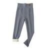 Leggings Outono e Inverno para Meninas Crianças Acolchoados com Forro de Lã Crianças de Tamanho Médio e Grande Roupa Externa Calças Padrão de Couro para Meninas Bebês Calças Quentes de Cintura Alta