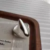 Anillo de plata S925 plata de ley pulido anillo de cuchara exagerado diseño de nicho femenino anillo abierto transfronterizo europeo y americano