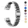 Aplicable a fitbit Charge2 correa de tres eslabones de acero inoxidable charge3 hebilla de tirachinas de tres eslabones de acero correa de acero