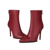 Botas Femininas Bico Fino Baixas Outono/Inverno 35-41 com Solado Macio de Borracha e Zíper Traseiro, Botas Martin Cor Sólida Tamanho Grande Transfronteiriças