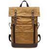 Mochila de Lona Nova Retro Transfronteiriça Masculina de Grande Capacidade Mochila de Viagem ao Ar Livre Bolsa Impermeável para Armazenamento de Computador