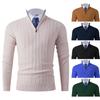2025 Exportação Amazon Cross-Border Outono e Inverno Malharia Masculina Jovem Casual Base Quente Meia-Zip Top para Homens
