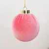 2026 Nuevo Adorno de Bola de Navidad de Tela 8cm Decoración de Escena Navideña Bola Individual Decorativa para Árbol de Navidad