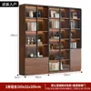 Gabinete de libros usados estilo retro personalizado puerta de vidrio exhibición gabinete de vino sala de estar del hogar estantería integrada de pared a techo mano