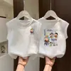 Camiseta sin mangas para niño 2026 Nuevo Estilo Street Style Infantil Color Sólido Delgada Moda Versátil Chaleco Camiseta sin Mangas de Verano