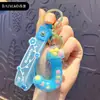 Chaveiro Criativo de Letra com Óleo e Bolinhas Coloridas Flutuantes Delicadas, Adequado para Meninas, Argola de Chaveiro de Bolsa de Casal