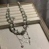 Collar con Colgante de Estrella de Perlas de Múltiples Capas y Borla para Mujer Gargantilla de Lujo Ligero Cadena para Clavícula Diseño Dulce y Fresco