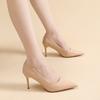 Zapatos de Tacón Alto Negros Talla Grande para Mujer Tacones de Aguja Nuevos Primavera y Otoño 2025 Piel Charol Punta Fina Sexy Profesionales para el Trabajo para Mujer
