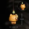 Pingente Peek-A-Boo em Madeira de Ébano, Enfeite de Chaveiro Colecionável, Corrente de Celular Gato da Sorte em Madeira, Pingente de Bolsa, Marcenaria